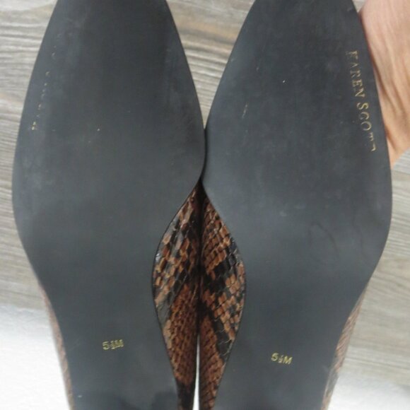 Karen Scott DEANNA Leather Snakeskin Brown Pumps Heels Shoes 5.5 Block Heel - Picture 13 of 16